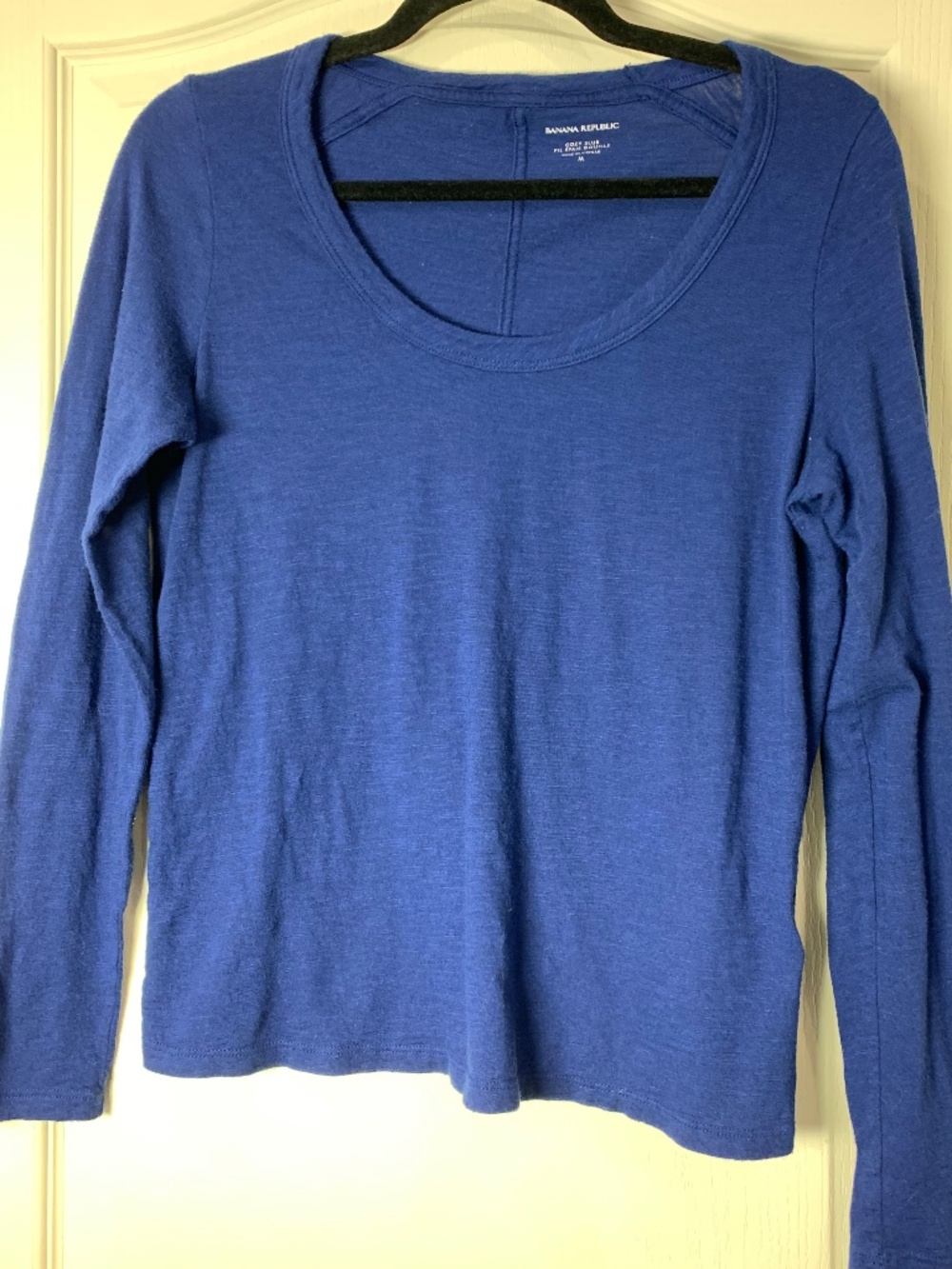 Banana Republic‎ Cozy Slub Blue Long Sleeve Tee Soft Minimalist Everyday  M